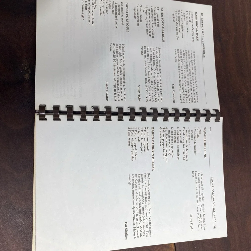 VTG Friendly Free Will Baptist Church Regional Cookbook 1982 Plastic Comb Bound